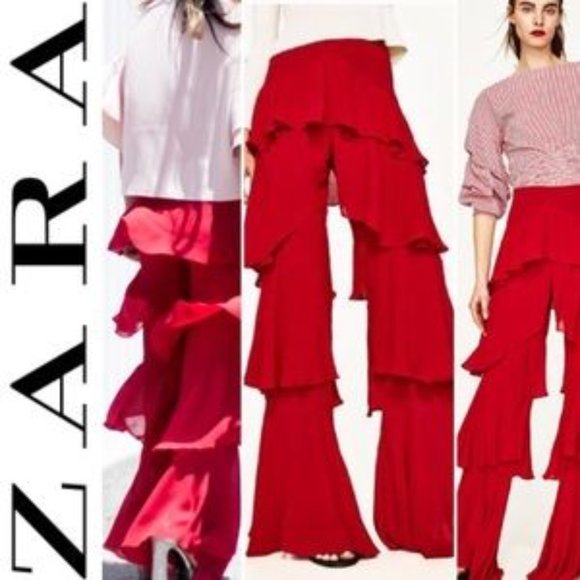 Zara Pants - NWT Zara ruffled pants L